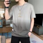 Short-Sleeved T-Shirt Men's Summer Trendy Brand Gradient Smiley Summer Half-Sleeved Versatile T-Shirt Men's Thin Summer Clothing - Image 3