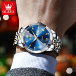 OLEVS 9931G New Exclusive Design Quartz Watch for Men blue - Image 3